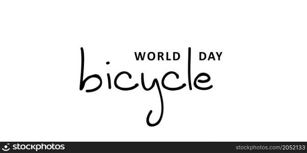 Slagon World Bicycle day or health day race tour. Sport quote icon. Cyclist t shirt. Cycling symbol. Funny vector bike slogans. Sports symbol. Cartoon sportswear icons. Cycling banner.