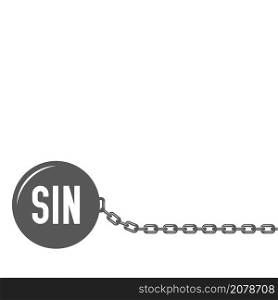 Slave to sin concept. Weight slave. Flat isolated Christian vector illustration, biblical background.. Slave to sin concept. Weight slave. Flat isolated Christian illustration