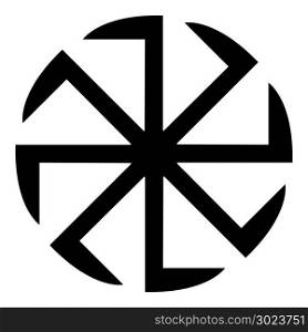 Slavic slavonis symbol Kolovrat sign sun icon black color