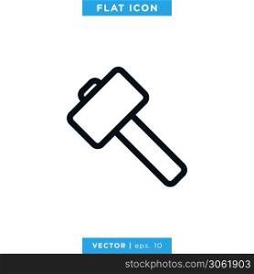 Sledge Hammer Icon Vector Design Template