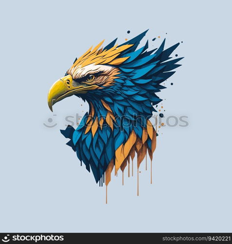 Sleek Wings: Minimalist 3D Vector Art Logo Illustration of an Eagle