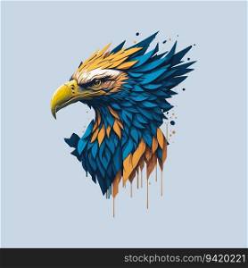 Sleek Wings: Minimalist 3D Vector Art Logo Illustration of an Eagle