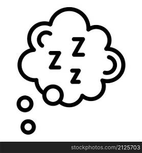 Sleep chat balloon icon outline vector. Zzz bubble. Cloud sign. Sleep chat balloon icon outline vector. Zzz bubble