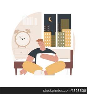 Sleep deprivation abstract concept vector illustration. Insomnia symptom, sleep loss, deprivation problem, mental health, cause and treatment, clinical diagnostic, sleeplessness abstract metaphor.. Sleep deprivation abstract concept vector illustration.