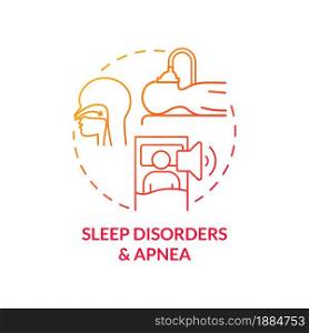Sleep disorders and apnea concept icon. Hypertension cause abstract idea thin line illustration. Difficulty staying asleep. Sleep-related breathing disorder. Vector isolated outline color drawing. Sleep disorders and apnea concept icon