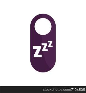 Sleep door tag icon. Flat illustration of sleep door tag vector icon for web design. Sleep door tag icon, flat style
