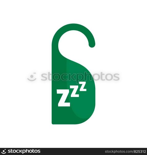 Sleep hanger tag icon. Flat illustration of sleep hanger tag vector icon for web design. Sleep hanger tag icon, flat style