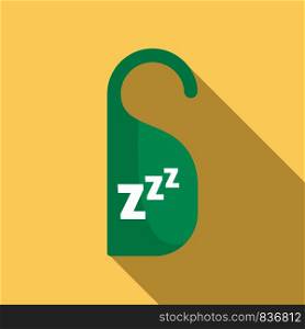 Sleep hanger tag icon. Flat illustration of sleep hanger tag vector icon for web design. Sleep hanger tag icon, flat style