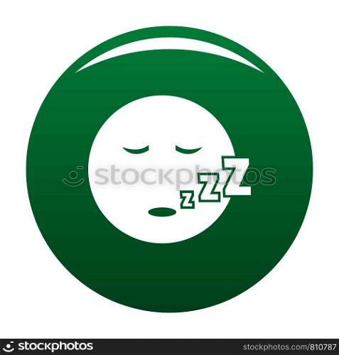 Sleep smile icon. Vector simple illustration of sleep smile icon isolated on white background. Sleep smile icon vector green