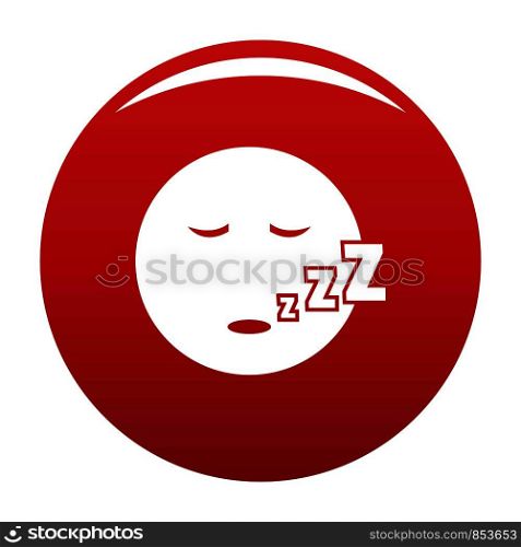 Sleep smile icon. Vector simple illustration of sleep smile icon isolated on white background. Sleep smile icon vector red