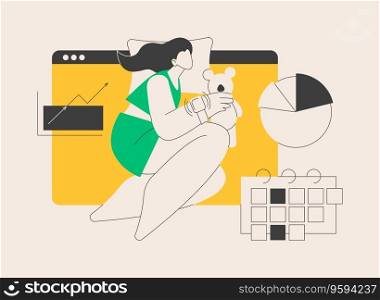 Sleep tracking abstract concept vector illustration. Sleeping app recommendation, wearable digital tracker, in-bed sleep quality monitor, gadget recording pattern, power nap abstract metaphor.. Sleep tracking abstract concept vector illustration.