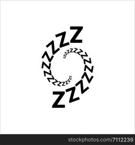 Sleep Zzz Icon, Sleep Zzz Sign Vector Art Illustration