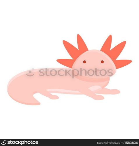 Sleeping axolotl icon. Cartoon of sleeping axolotl vector icon for web design isolated on white background. Sleeping axolotl icon, cartoon style
