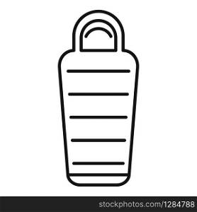 Sleeping bag equipment icon. Outline sleeping bag equipment vector icon for web design isolated on white background. Sleeping bag equipment icon, outline style