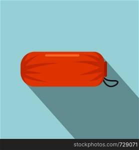Sleeping bag icon. Flat illustration of sleeping bag vector icon for web design. Sleeping bag icon, flat style
