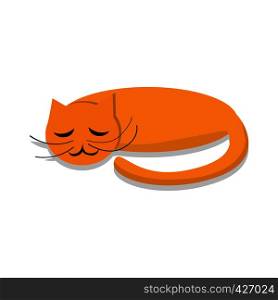 Sleeping cat icon. Cartoon of sleeping cat vector icon for web design isolated on white background. Sleeping cat icon, cartoon style