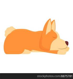 Sleeping corgi icon cartoon vector. Royal canine. Happy fun. Sleeping corgi icon cartoon vector. Royal canine