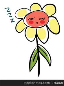 Sleeping flower, illustration, vector on white background.