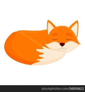Sleeping fox icon. Cartoon of sleeping fox vector icon for web design isolated on white background. Sleeping fox icon, cartoon style