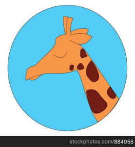 Sleeping giraffe, illustration, vector on white background.