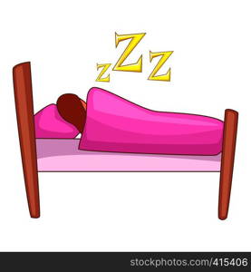 Sleeping icon. Cartoon illustration of sleeping vector icon for web. Sleeping icon, cartoon style
