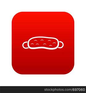 Sleeping mask icon digital red for any design isolated on white vector illustration. Sleeping mask icon digital red