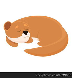 Sleeping mink icon. Cartoon of sleeping mink vector icon for web design isolated on white background. Sleeping mink icon, cartoon style