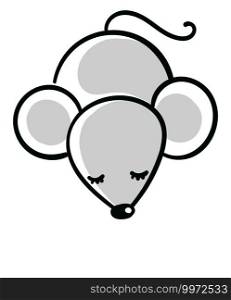 Sleeping mouse, illustration, vector on white background
