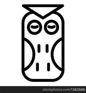 Sleeping owl front view icon. Outline sleeping owl front view vector icon for web design isolated on white background. Sleeping owl front view icon, outline style