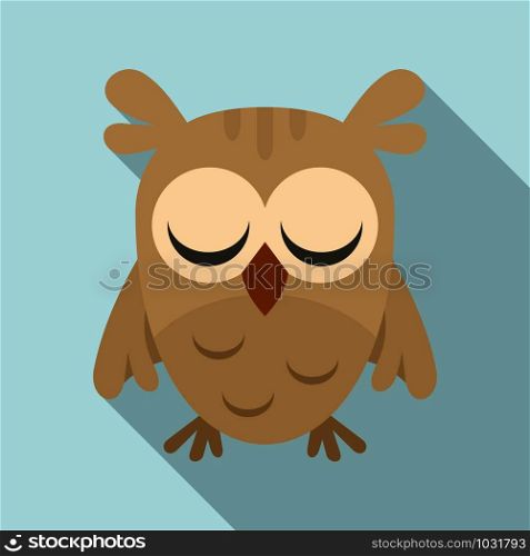 Sleeping owl icon. Flat illustration of sleeping owl vector icon for web design. Sleeping owl icon, flat style