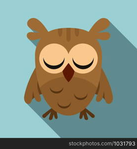 Sleeping owl icon. Flat illustration of sleeping owl vector icon for web design. Sleeping owl icon, flat style