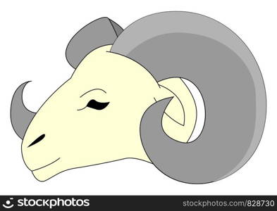 Sleeping ram, illustration, vector on white background.