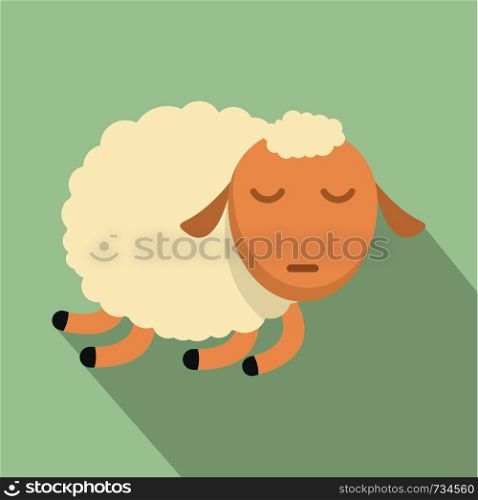 Sleeping sheep icon. Flat illustration of sleeping sheep vector icon for web design. Sleeping sheep icon, flat style