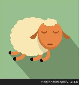 Sleeping sheep icon. Flat illustration of sleeping sheep vector icon for web design. Sleeping sheep icon, flat style
