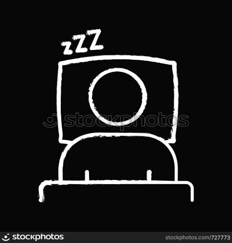 Sleeping time chalk icon. Rest. Daily routine. Stress prevention and treatment. Healthy sleep. Isolated vector chalkboard illustration. Sleeping time chalk icon