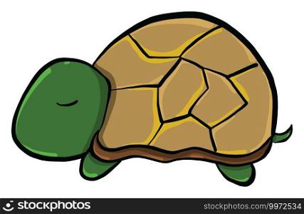 Sleeping turtle, illustration, vector on white background