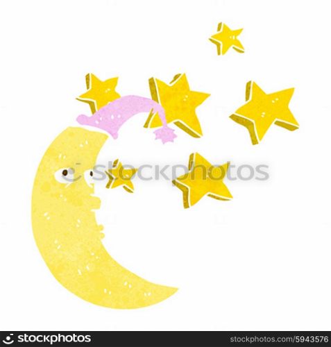 sleepy moon cartoon