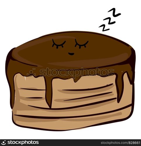 Sleepy pancake, illustration, vector on white background.