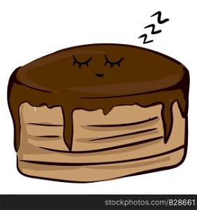 Sleepy pancake, illustration, vector on white background.