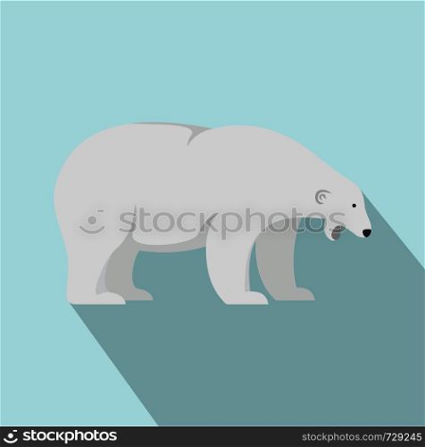 Sleepy polar bear icon. Flat illustration of sleepy polar bear vector icon for web design. Sleepy polar bear icon, flat style