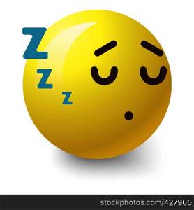 Sleepy smiley icon. Cartoon illustration of sleepy smiley vector icon for web. Sleepy smiley icon, cartoon style