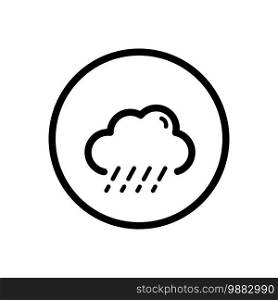 Sleet and cloud. Weather outline icon in a circle. Isolated vector illustration