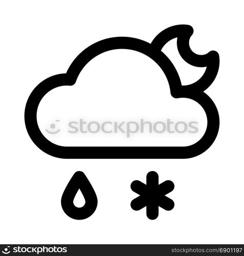 sleet night, icon on isolated background