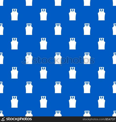 Sleeveless shirt pattern repeat seamless in blue color for any design. Vector geometric illustration. Sleeveless shirt pattern seamless blue