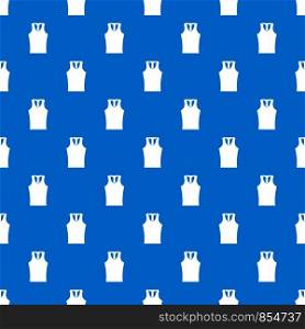 Sleeveless shirt pattern repeat seamless in blue color for any design. Vector geometric illustration. Sleeveless shirt pattern seamless blue
