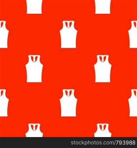 Sleeveless shirt pattern repeat seamless in orange color for any design. Vector geometric illustration. Sleeveless shirt pattern seamless