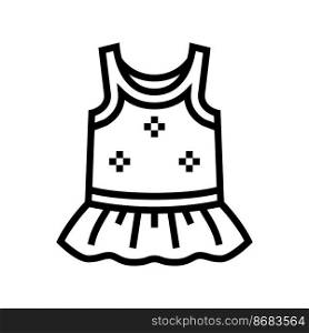 sleeveless tunic girl baby cloth line icon vector. sleeveless tunic girl baby cloth sign. isolated contour symbol black illustration. sleeveless tunic girl baby cloth line icon vector illustration