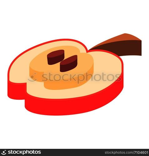 Slice apples icon. Isometric illustration of slice apples vector icon for web. Slice apples icon, isometric 3d style