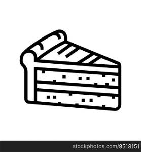 slice cake food dessert line icon vector. slice cake food dessert sign. isolated contour symbol black illustration. slice cake food dessert line icon vector illustration