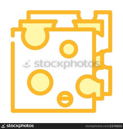 slice cheese color icon vector. slice cheese sign. isolated symbol illustration. slice cheese color icon vector illustration